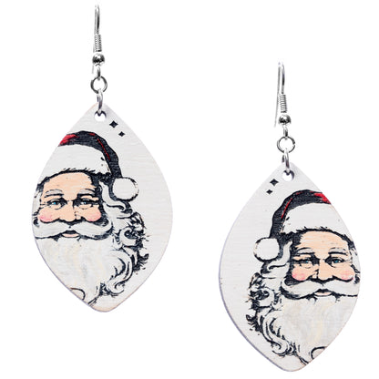 Santa Christmas Earrings - Classic Santa Earrings - Christmas Dangle Earrings