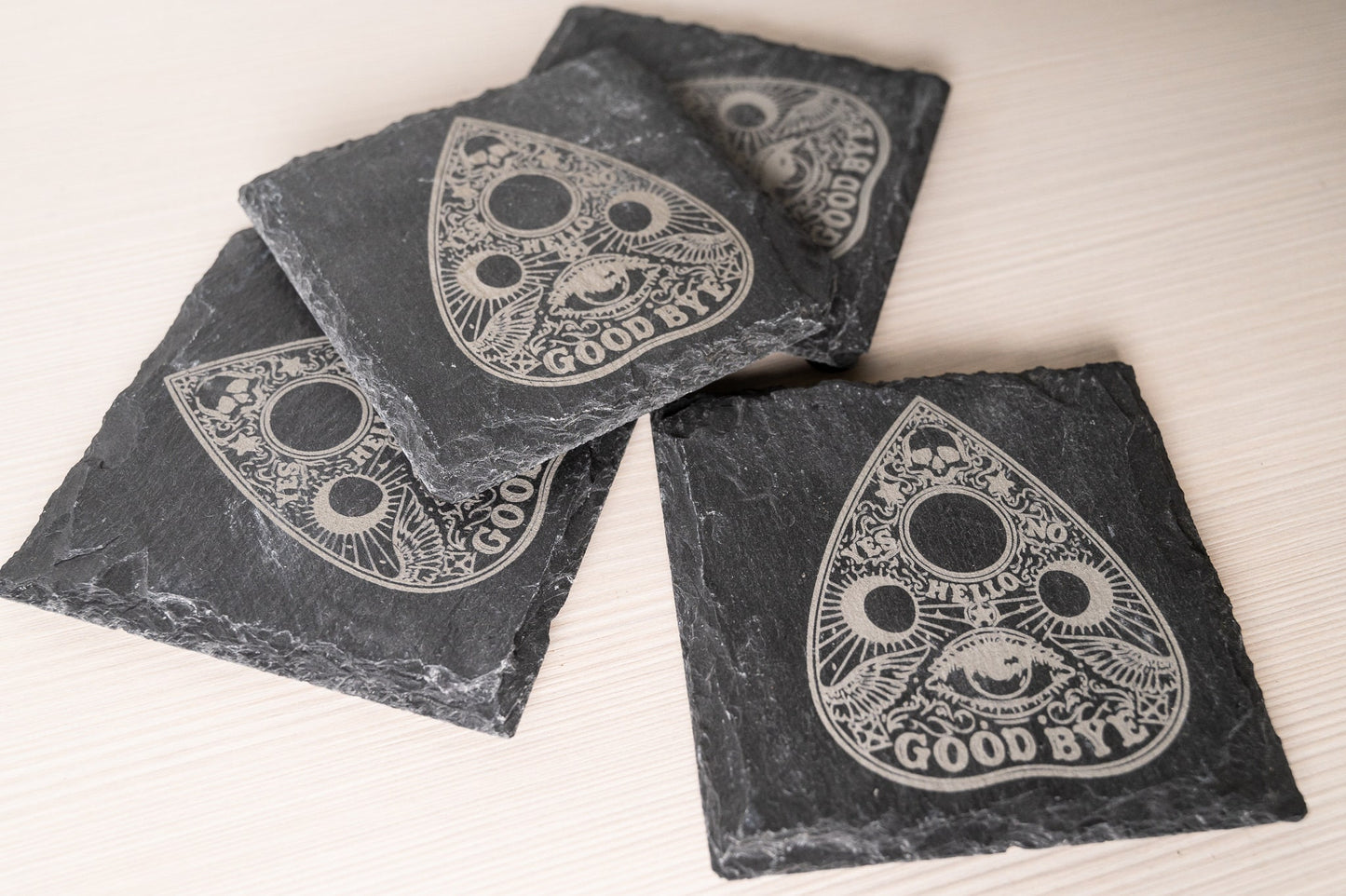 Ouija Planchette Coasters - Halloween Decor Tableware - Gothic Decor