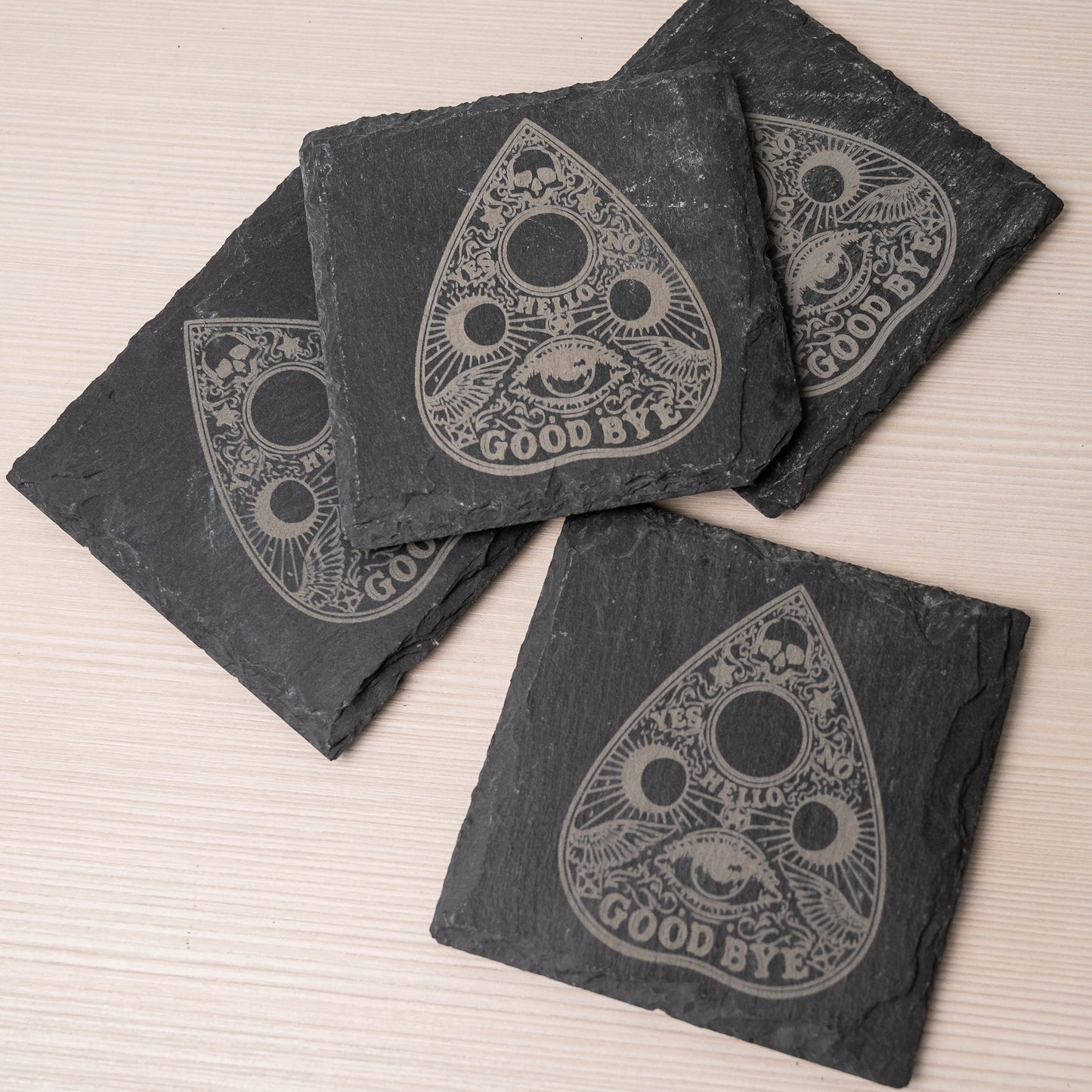 Ouija Planchette Coasters - Halloween Decor Tableware - Gothic Decor