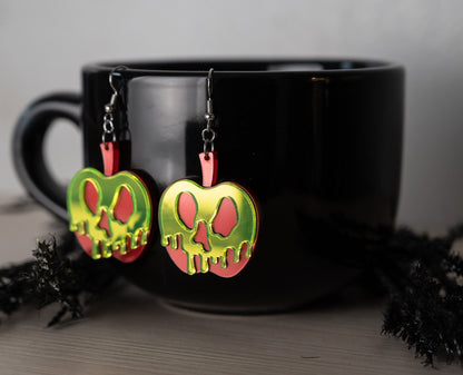 Poison Apple Halloween Earrings - Evil Queen Earrings - Fun Cute Halloween Earrings