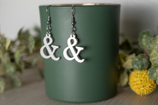 Ampersand Earrings - And Symbol Earrings - Statement Earrings