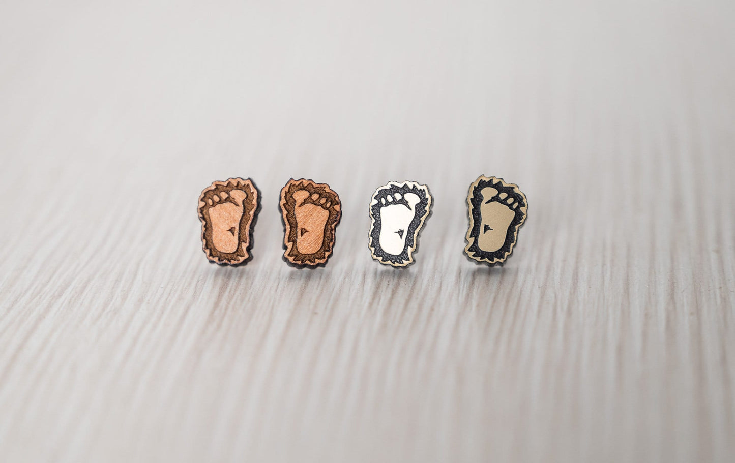 Bigfoot Foot Studs - Bigfoot Earrings - Sasquatch Stud Earrings