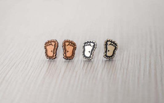 Bigfoot Foot Studs - Bigfoot Earrings - Sasquatch Stud Earrings