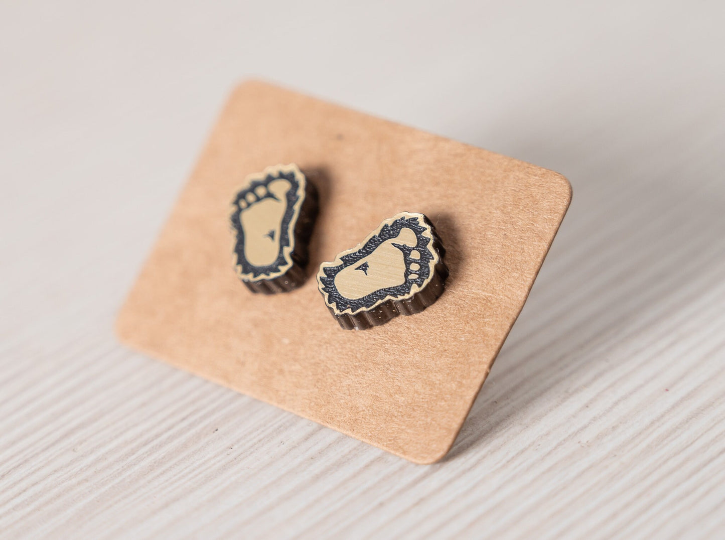 Bigfoot Foot Studs - Bigfoot Earrings - Sasquatch Stud Earrings