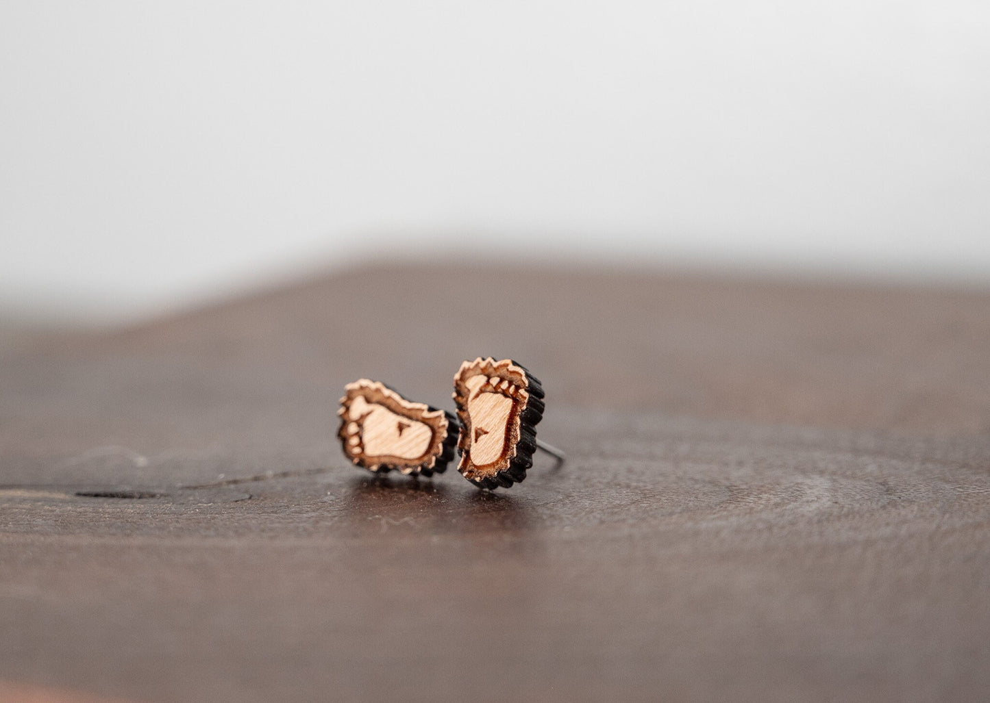 Bigfoot Foot Studs - Bigfoot Earrings - Sasquatch Stud Earrings