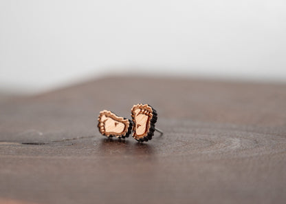 Bigfoot Foot Studs - Bigfoot Earrings - Sasquatch Stud Earrings