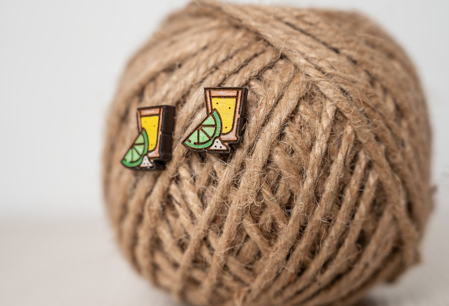 Tequila Shot with Lime Cinco De Mayo Stud Earrings