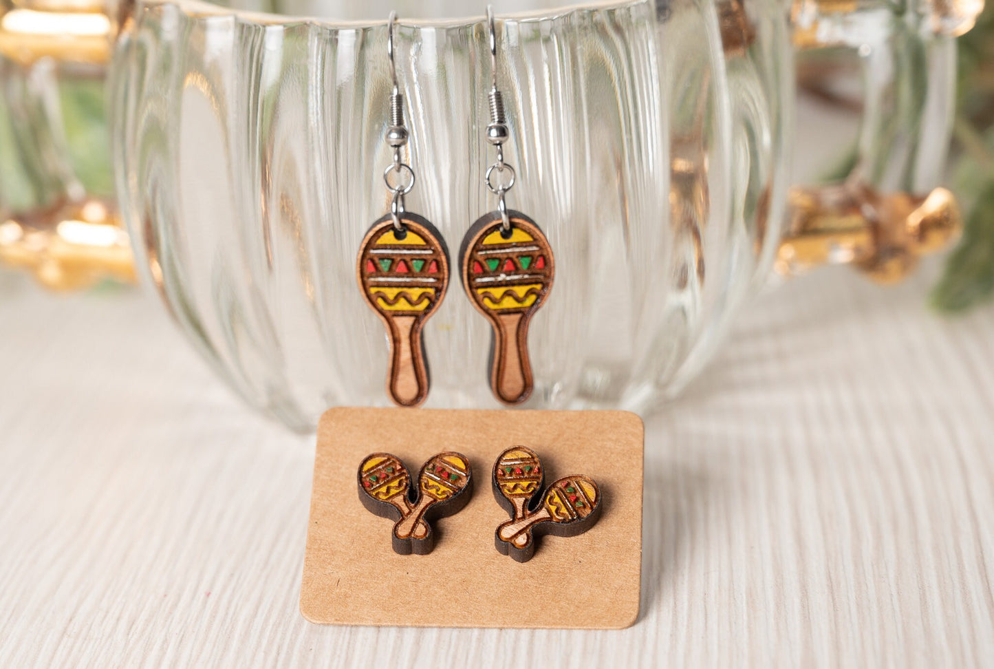 Taco Earrings/ Maraca Earrings/ Cinco de Mayo earrings/ Stud earrings