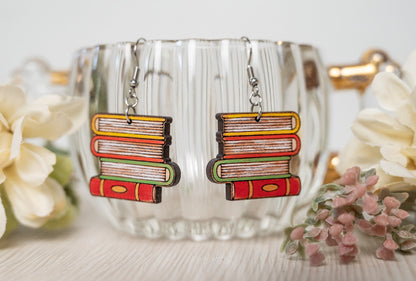 Stacked book Earrings/Book Earrings/Teacher Earrings