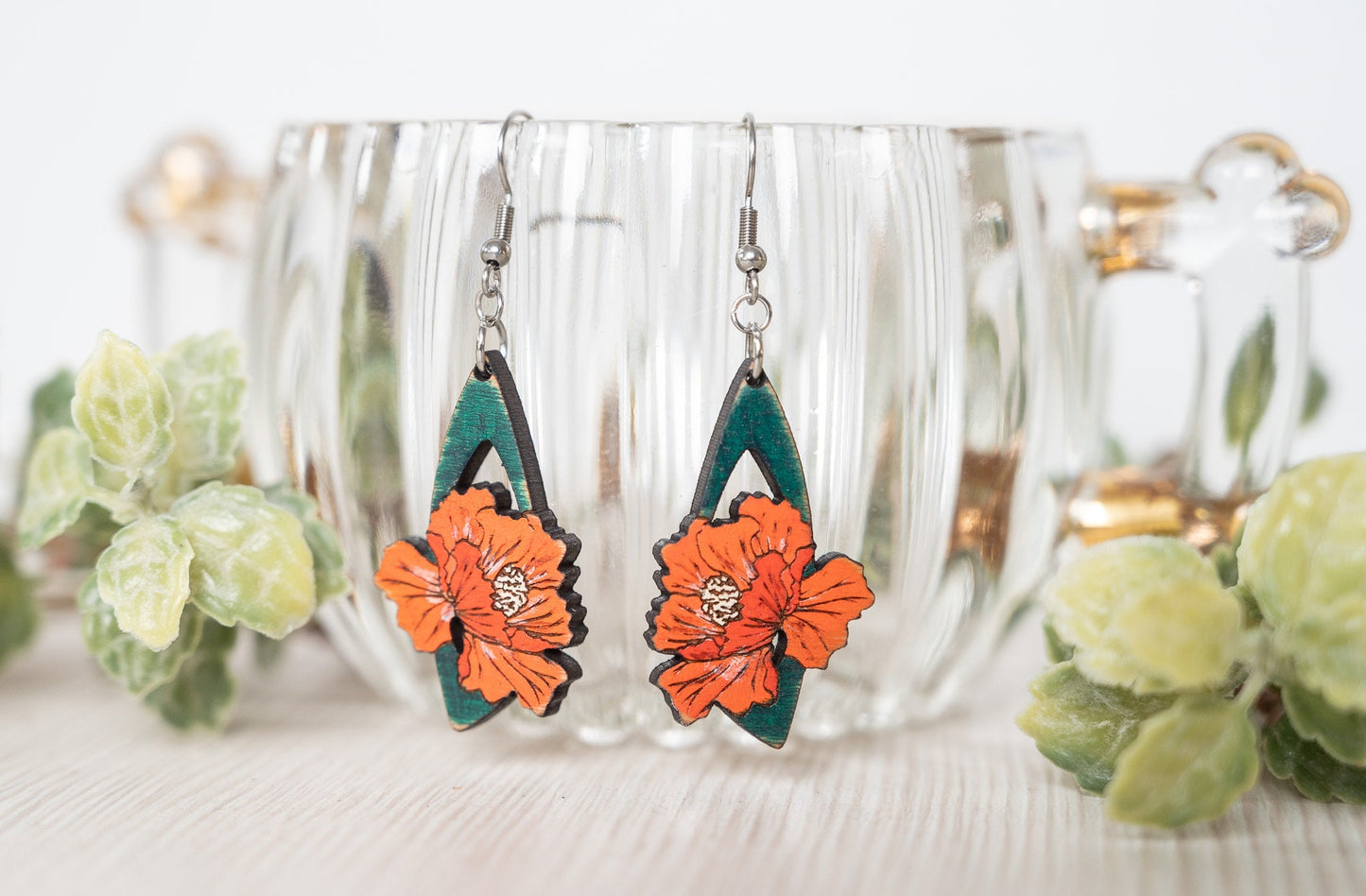 Peony Earrings/ Floral Earrings