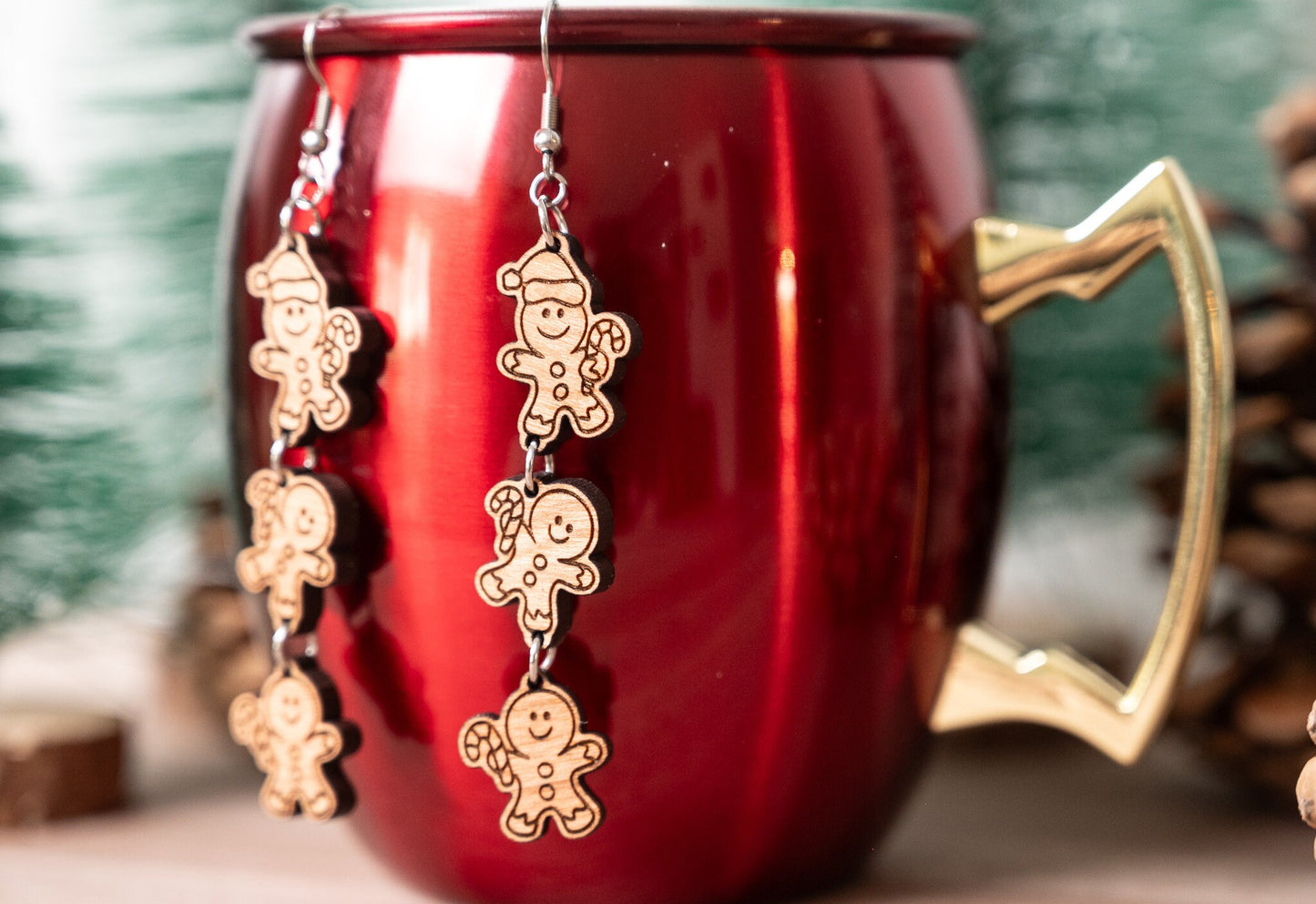 Gingerbread men earrings/Christmas Earrings