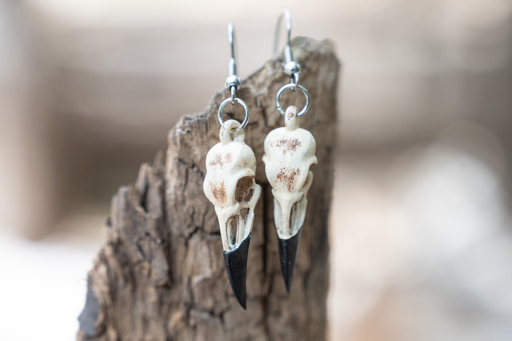 Bird bone earrings/bone earrings/sterling silver/unique earrings/gothic jewelry/witchy jewelry/graveyard chic/bone jewelry/bird online bones