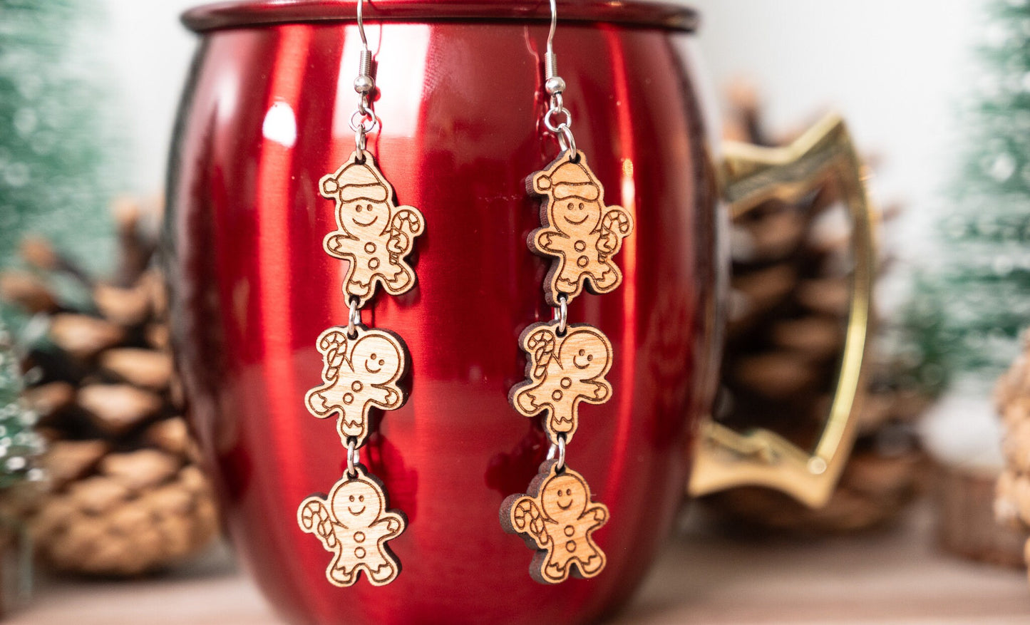 Gingerbread men earrings/Christmas Earrings