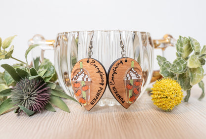 Everything Pumpkin Earrings - Pumpkin Spice Earrings - Pumpkin Latte 3d Earrings - Fall Earrings