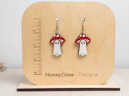 Halloween Earrings - Mushroom Ghost Earrings - Halloween Ghost Earrings