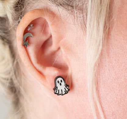 Ghost Studs for Halloween - Ghost Studs for Kids - Cute Ghost Earrings