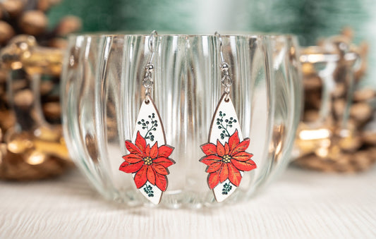 Christmas Poinsettia Earrings