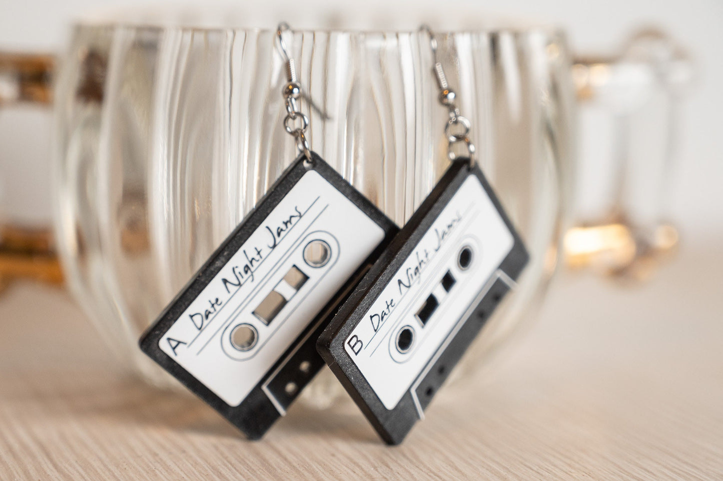 Cassette Tape Earrings - Valentine's Earrings - Personalized Song Earrings