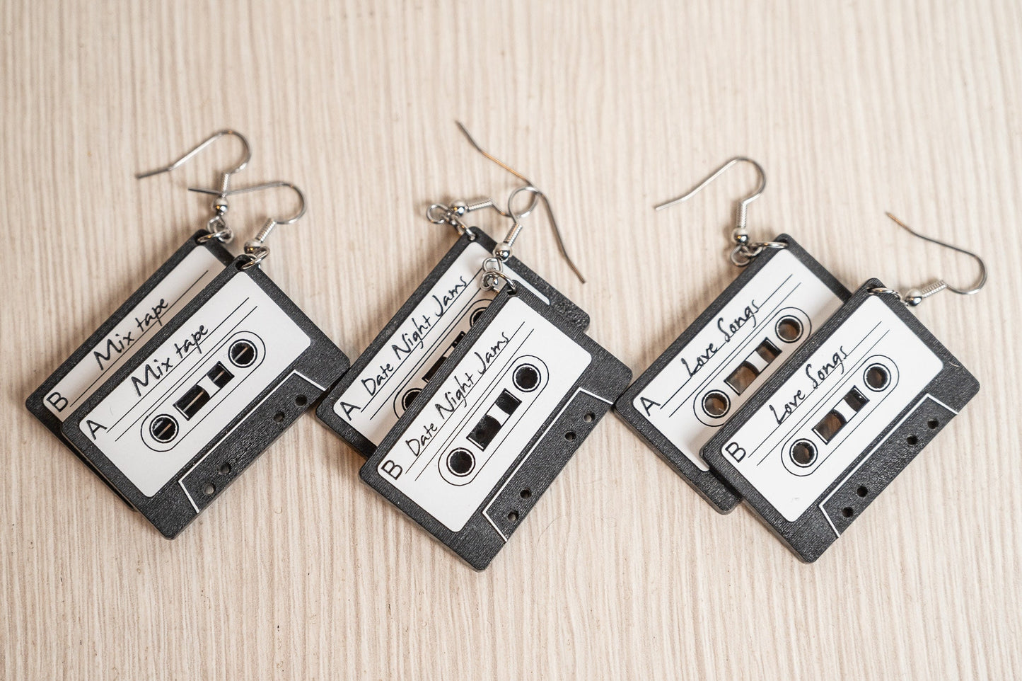 Cassette Tape Earrings - Valentine's Earrings - Personalized Song Earrings