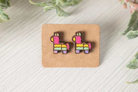 Llama Pinata Stud Earrings/Cinco De Mayo Earrings