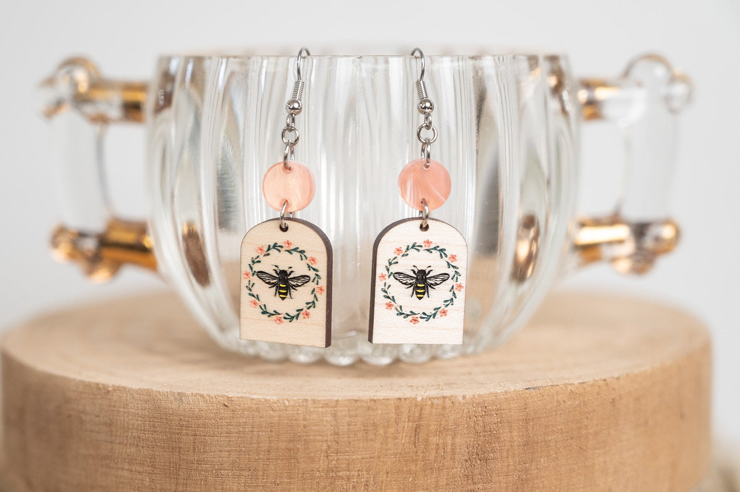 Boho Floral Bee Earrings