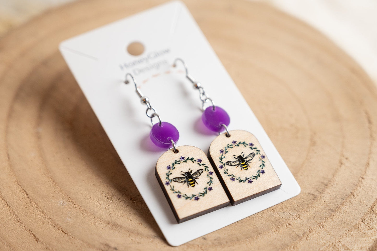 Boho Floral Bee Earrings