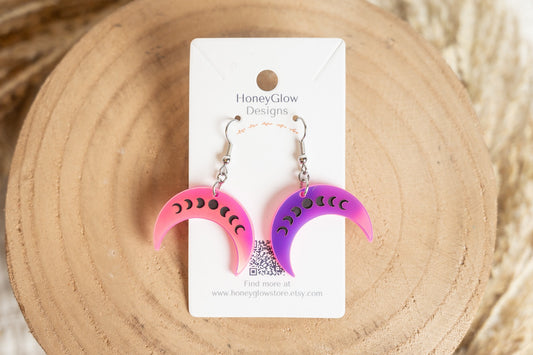 Daybreak Prism Pink Moon Phase Earrings