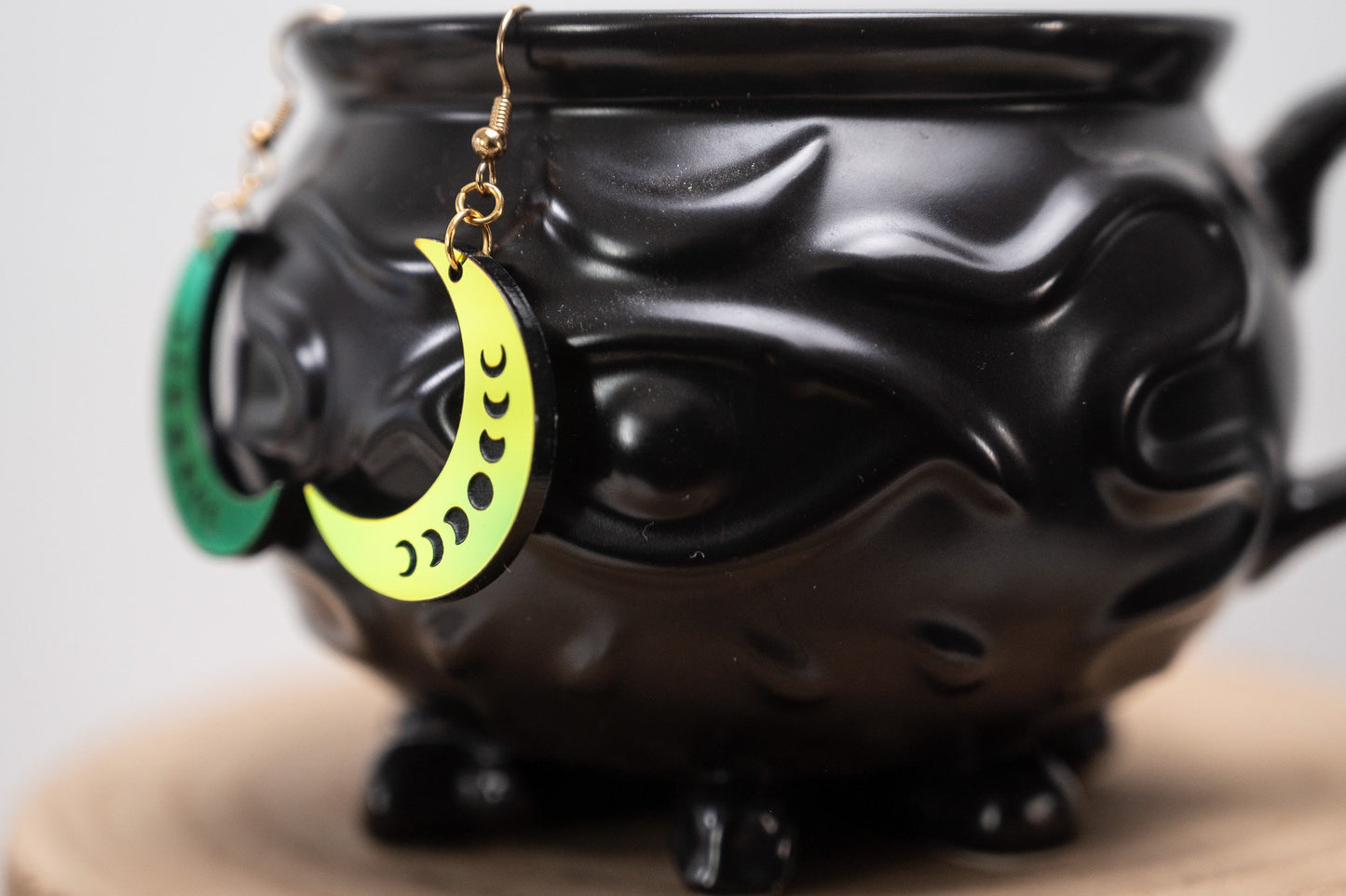 Moon Earrings - Iridescent Moon Phases