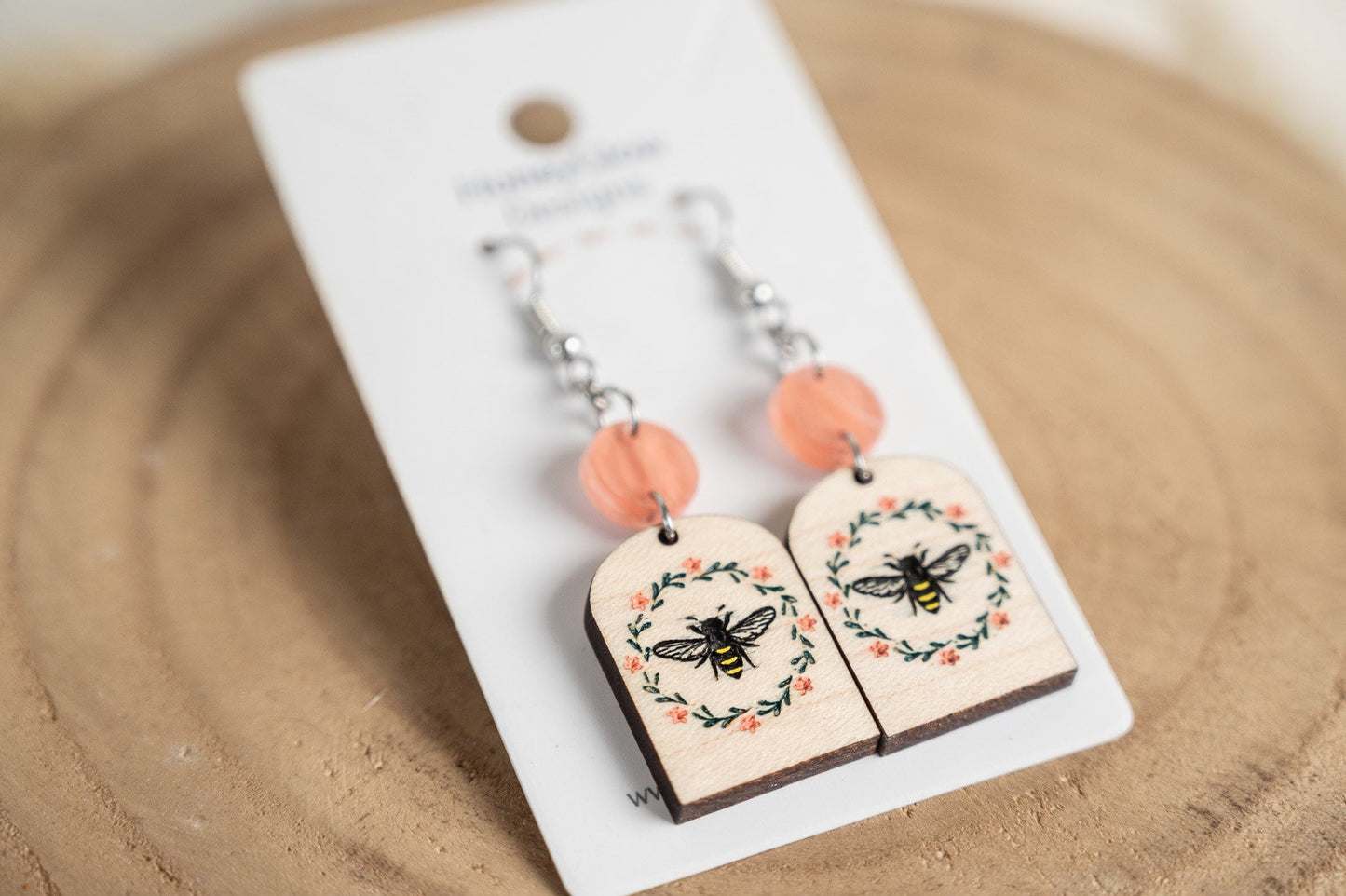 Boho Floral Bee Earrings