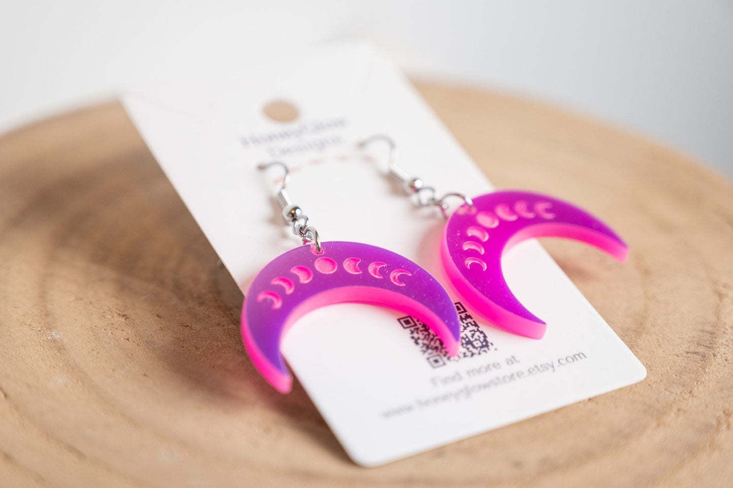 Daybreak Prism Pink Moon Phase Earrings