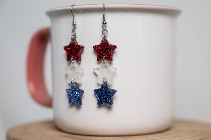 USA Earrings-Glitter USA Earrings-Glitter Star Earrings