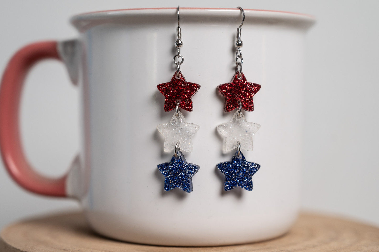 USA Earrings-Glitter USA Earrings-Glitter Star Earrings