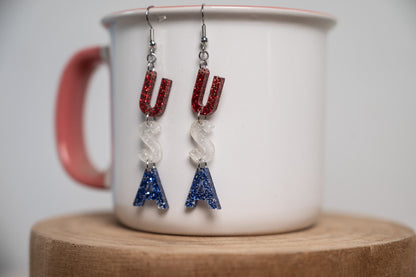 USA Earrings-Glitter USA Earrings-Glitter Star Earrings