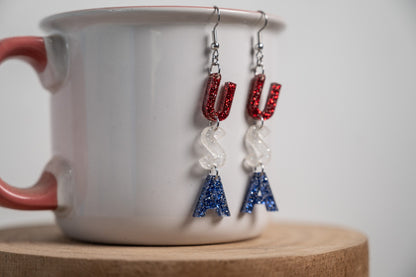 USA Earrings-Glitter USA Earrings-Glitter Star Earrings