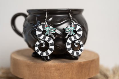 Sandworm Earrings - Halloween Earrings - Beetlejuice Sandworm Earrings