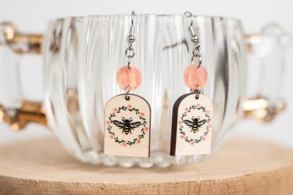 Boho Floral Bee Earrings