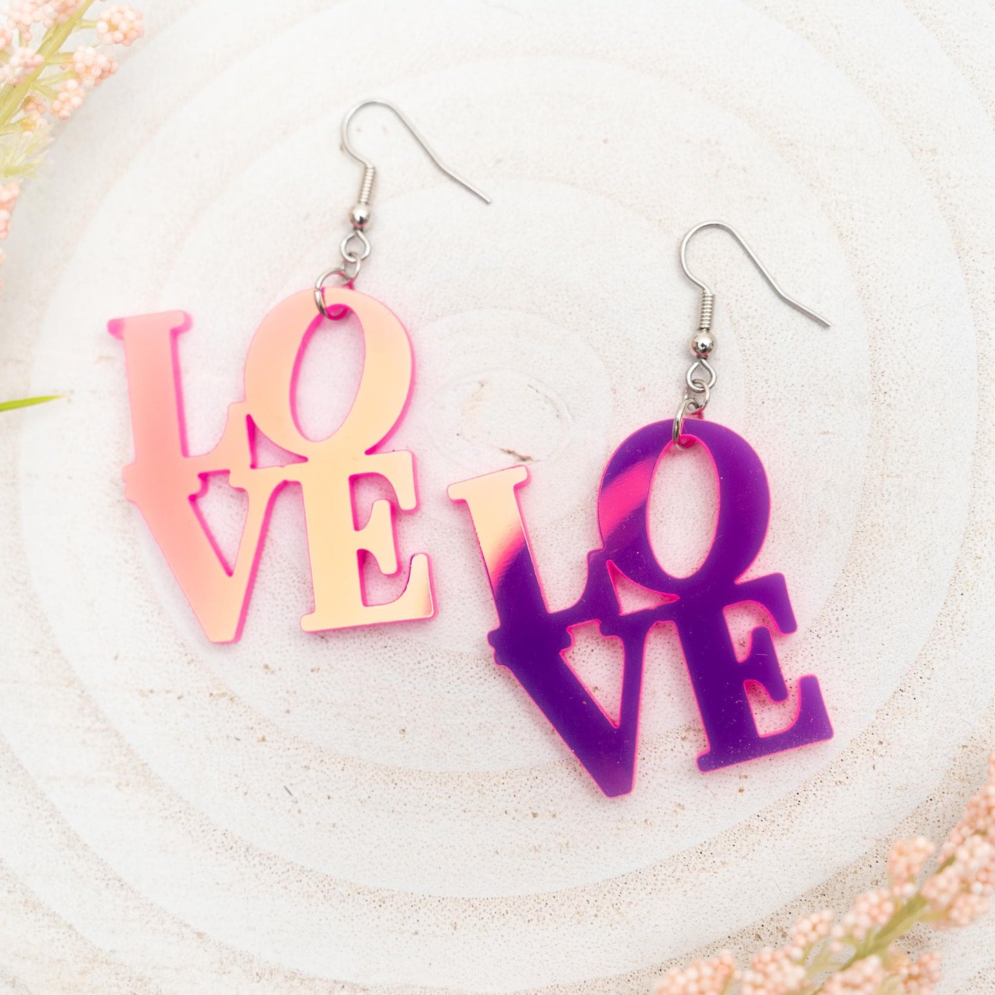 Love Park Earrings for Valentines Gift for Girlfriend Gift for Daughter Red Love Statement Earrings Dangle Earrings for Mom