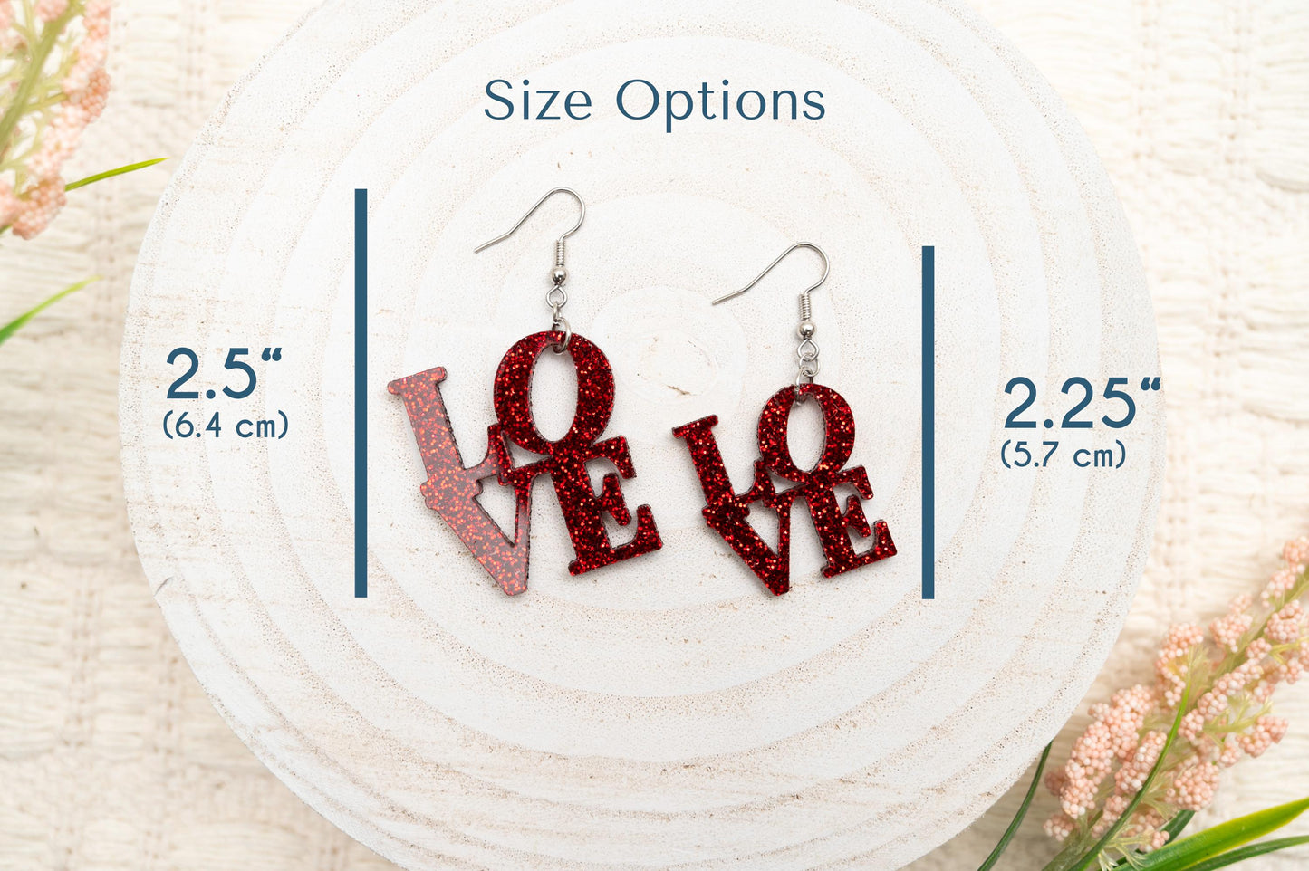 Love Park Earrings for Valentines Gift for Girlfriend Gift for Daughter Red Love Statement Earrings Dangle Earrings for Mom